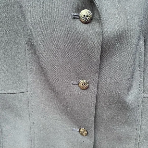 LEVINE CLASSICS Three piece suit dark navy blazer jacket pants skirt neutral